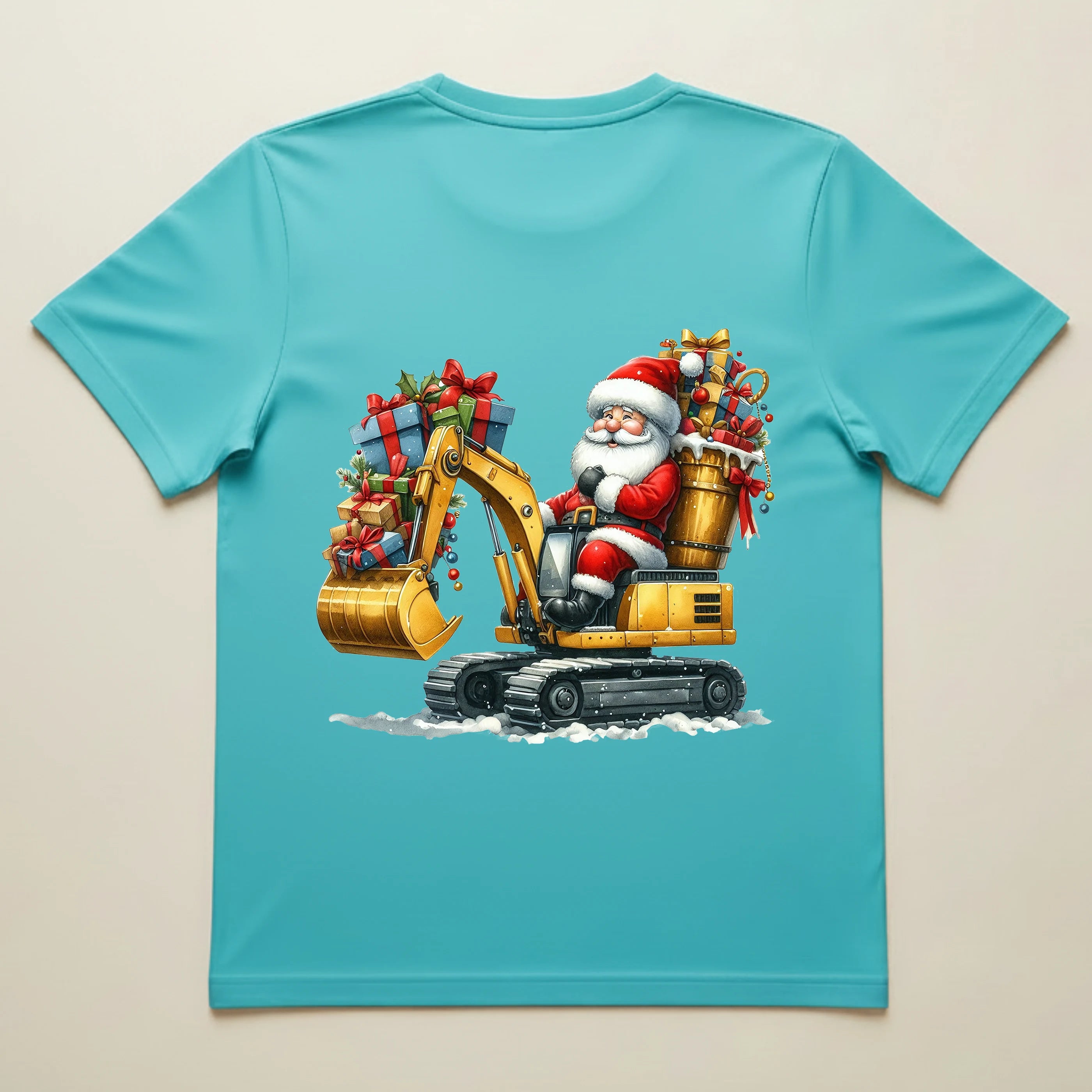 Bio T-Shirt Unisex Santa im Weihnachts Bagger