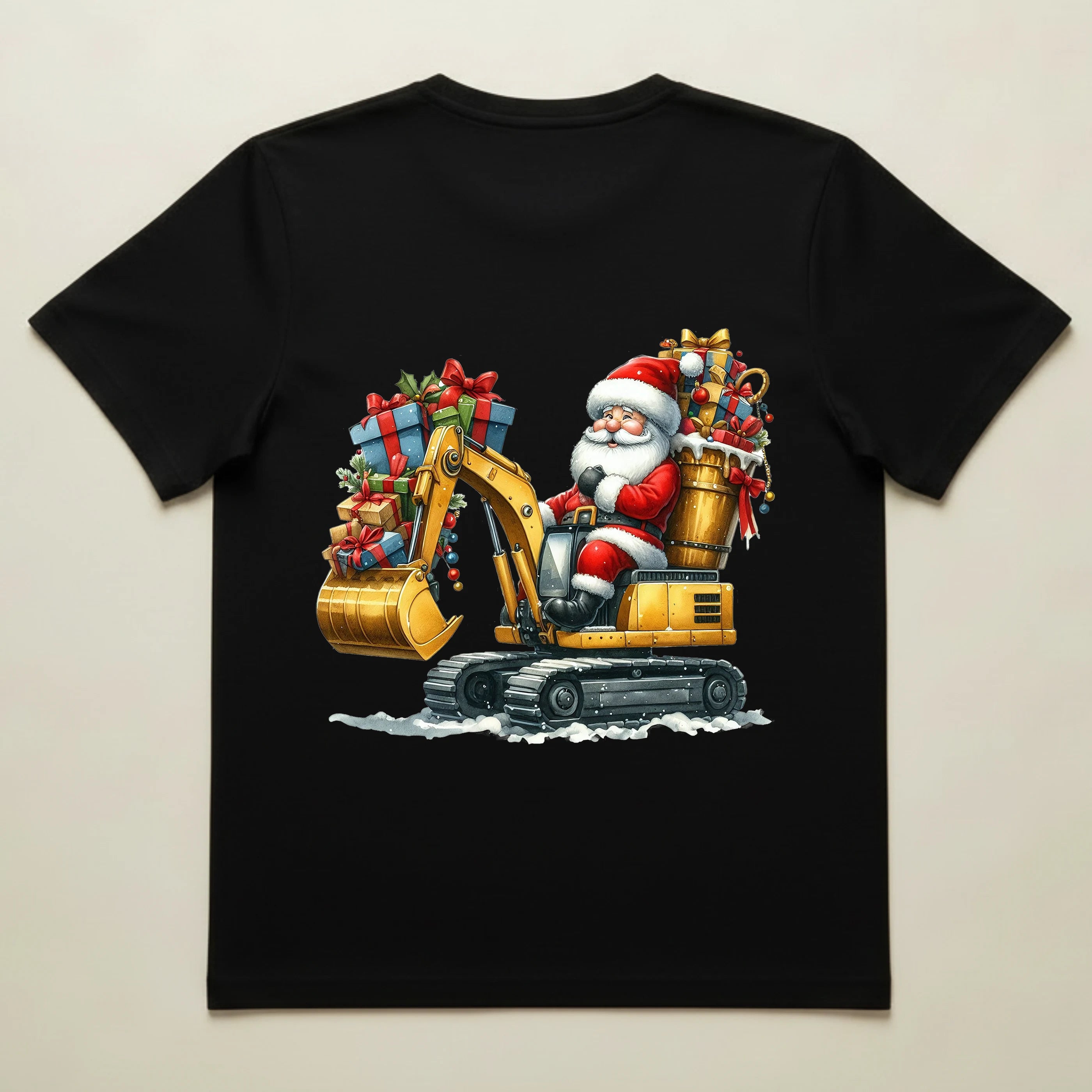 Bio T-Shirt Unisex Santa im Weihnachts Bagger