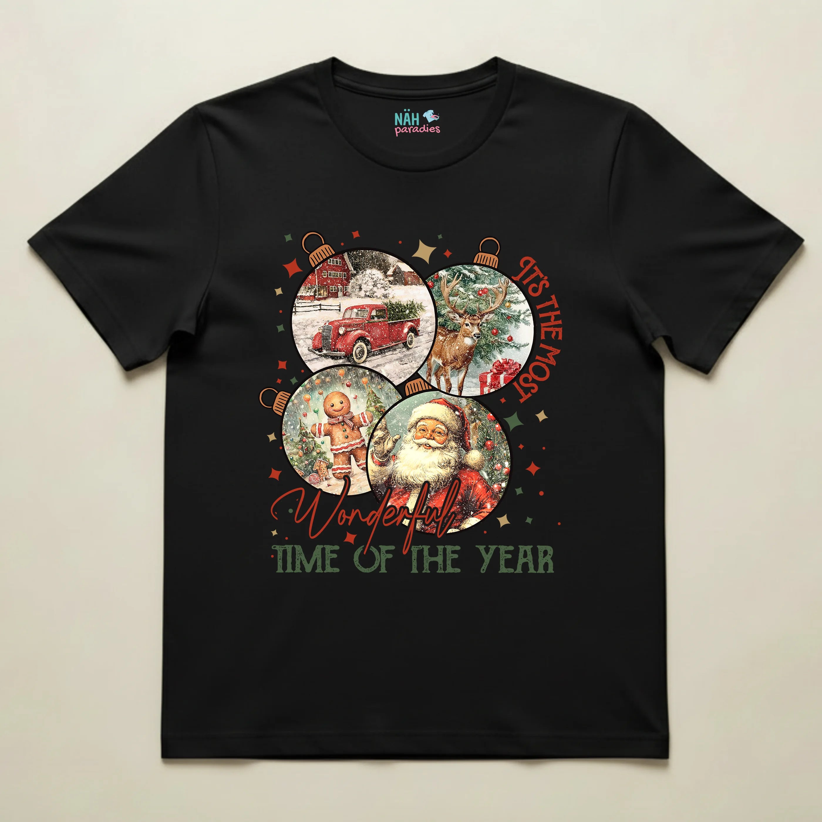Bio T-Shirt Weihnachtskugeln Nostalgie Mix
