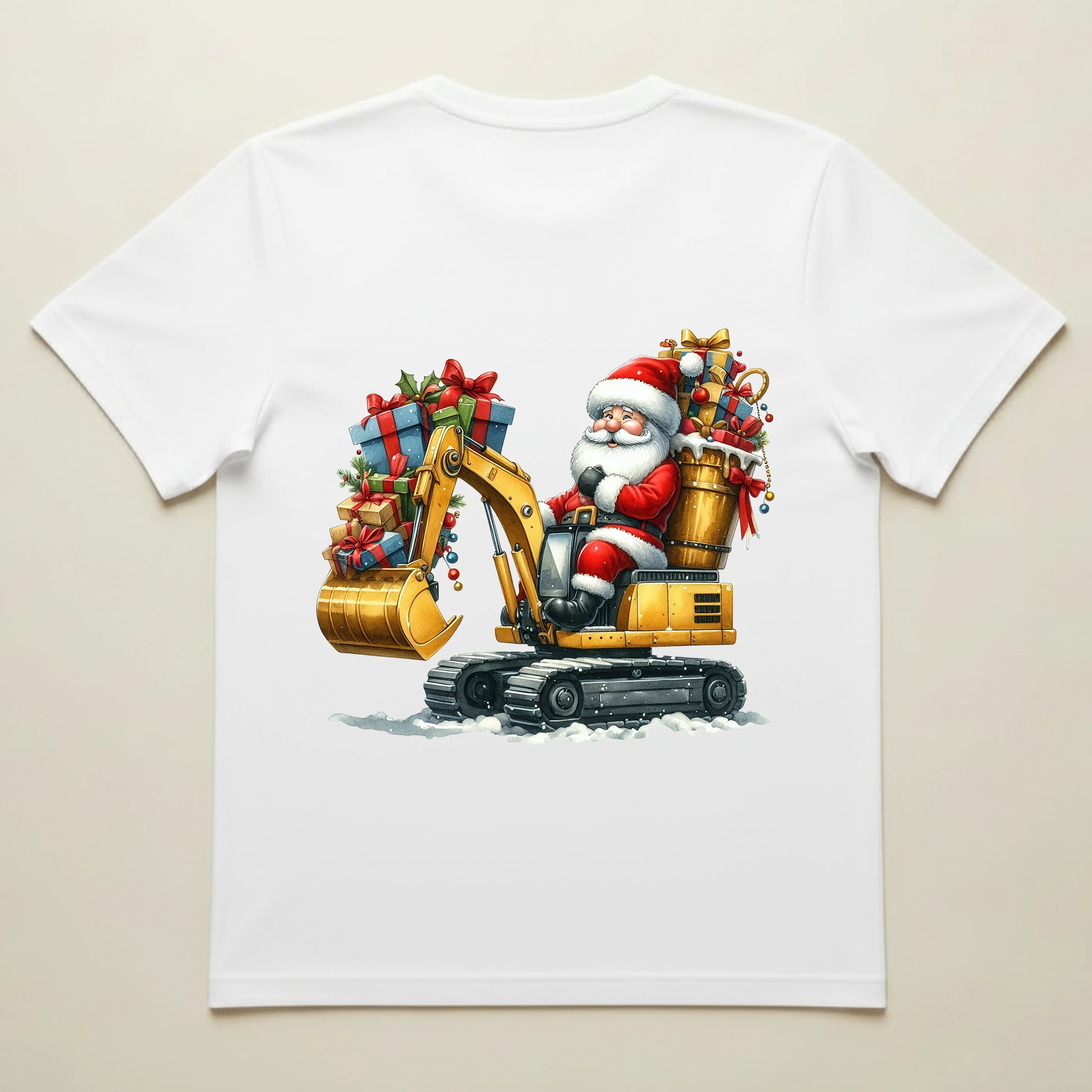 Bio T-Shirt Unisex Santa im Weihnachts Bagger