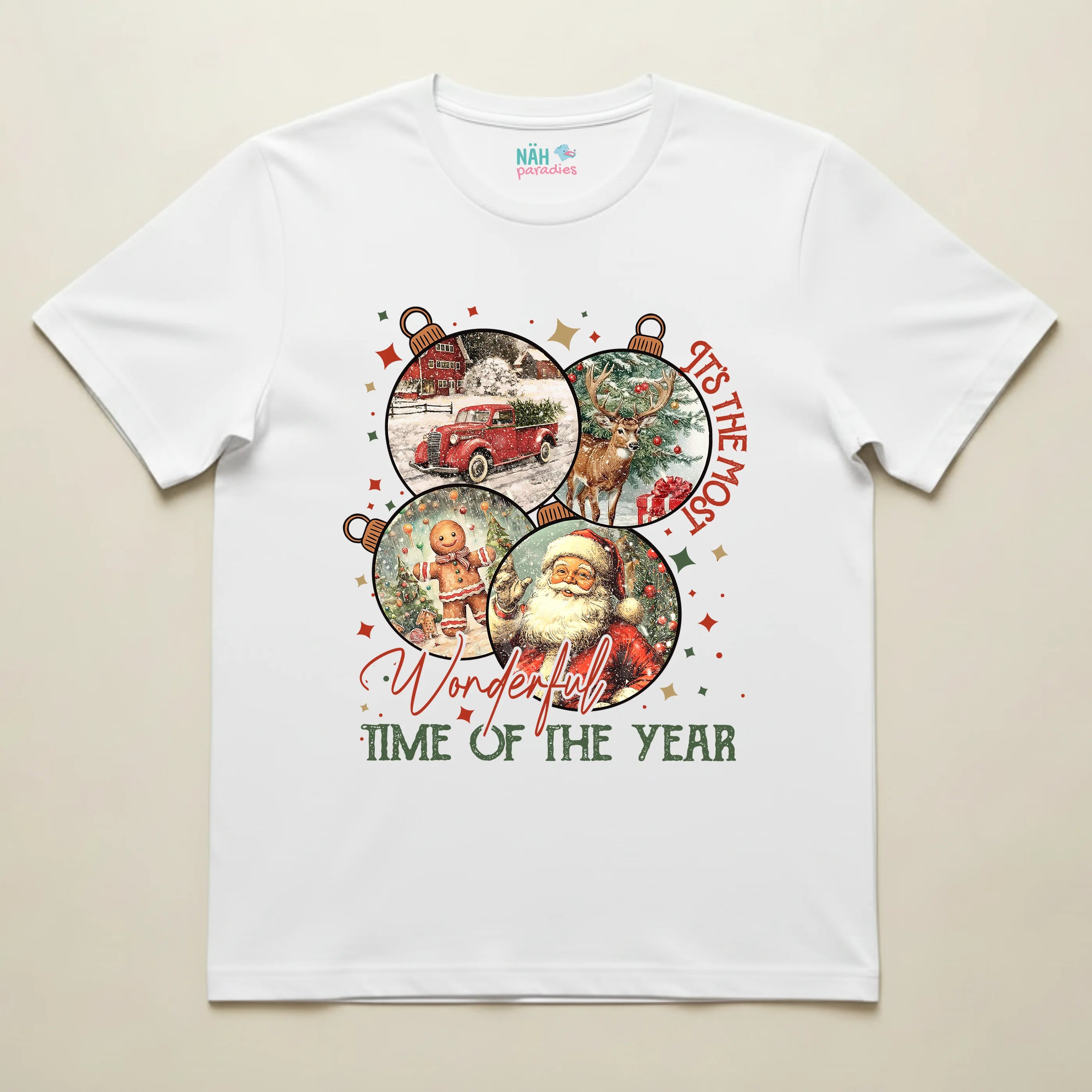 Bio T-Shirt Weihnachtskugeln Nostalgie Mix