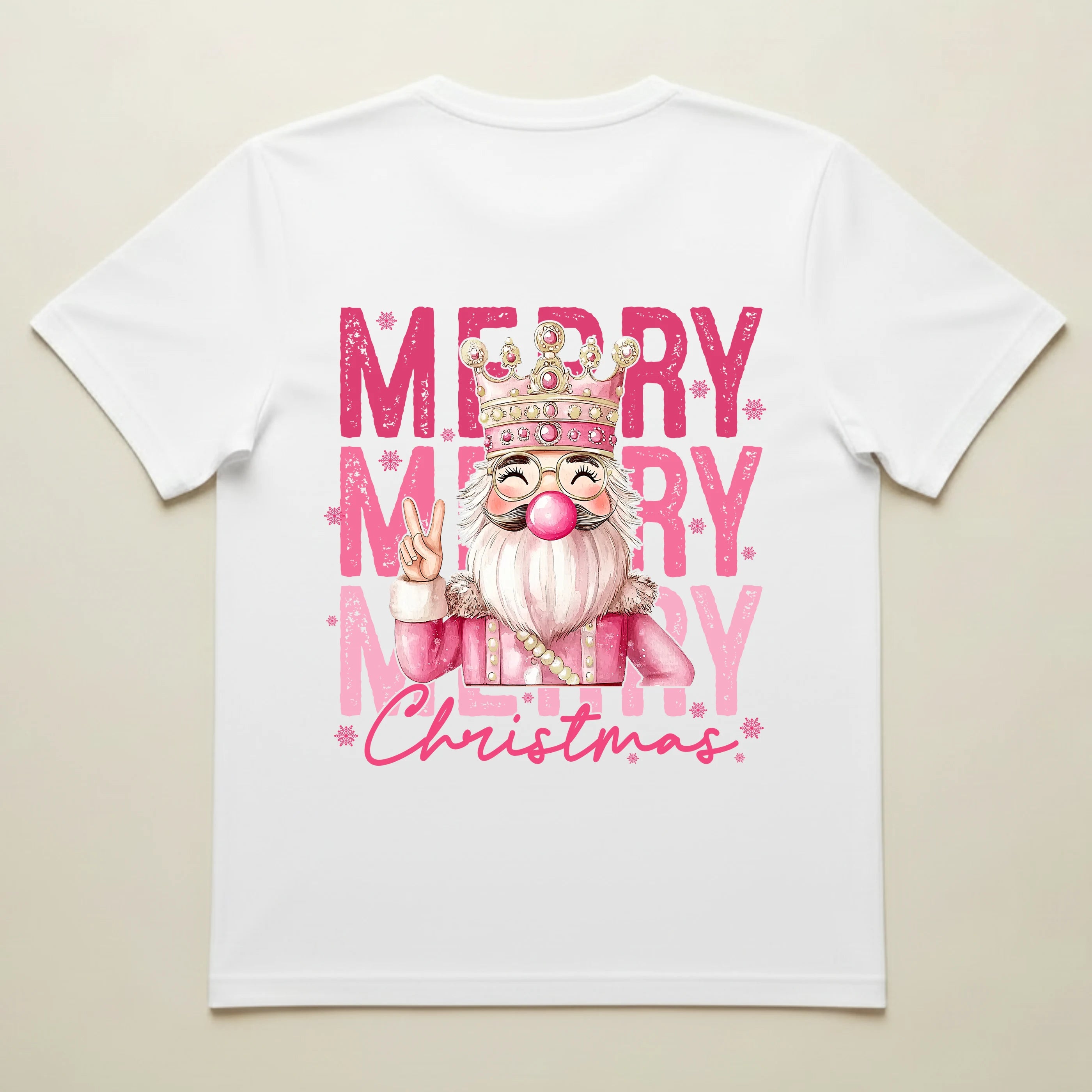 Bio T-Shirt Unisex Merry Christmas Bubblegum Nussknacker