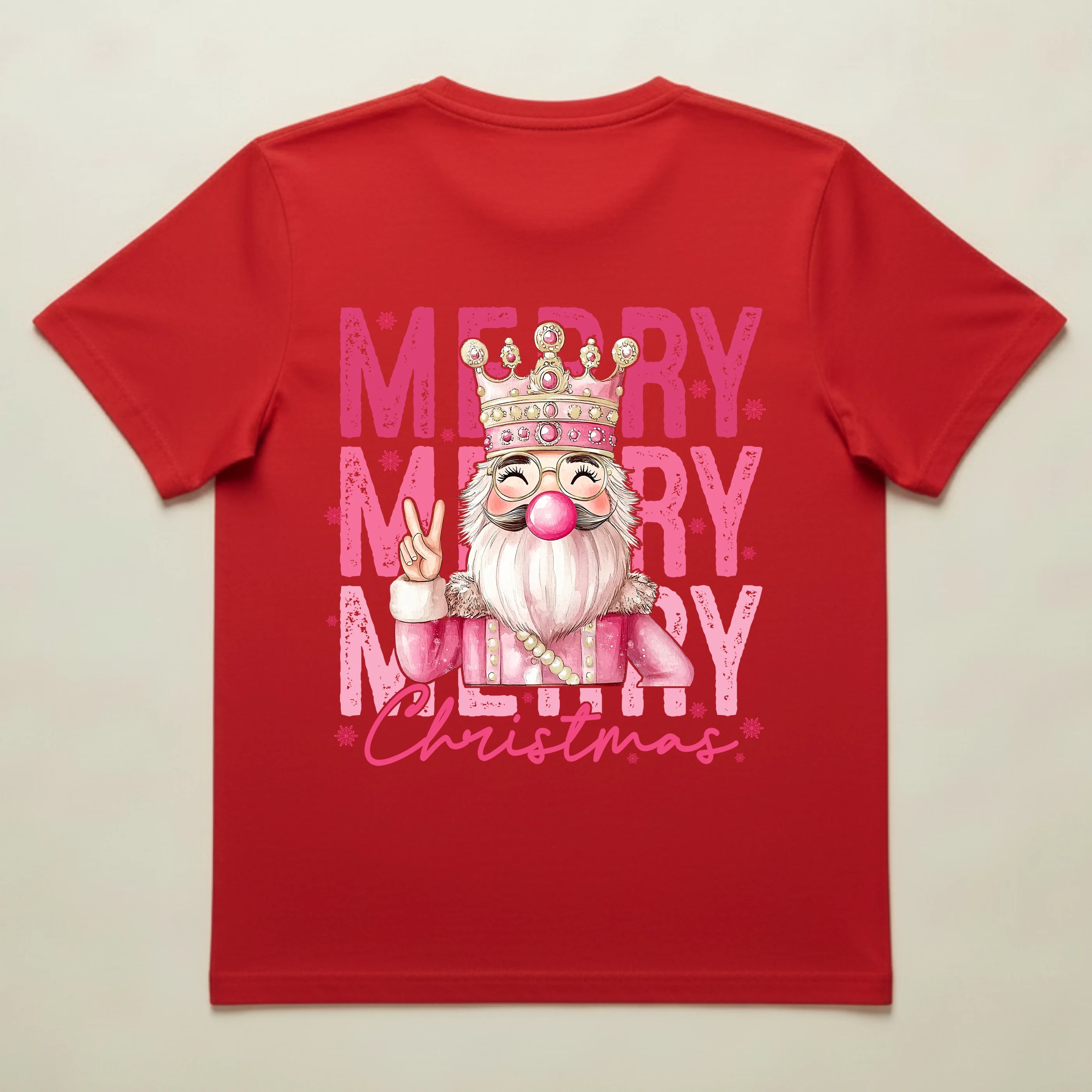 Bio T-Shirt Unisex Merry Christmas Bubblegum Nussknacker