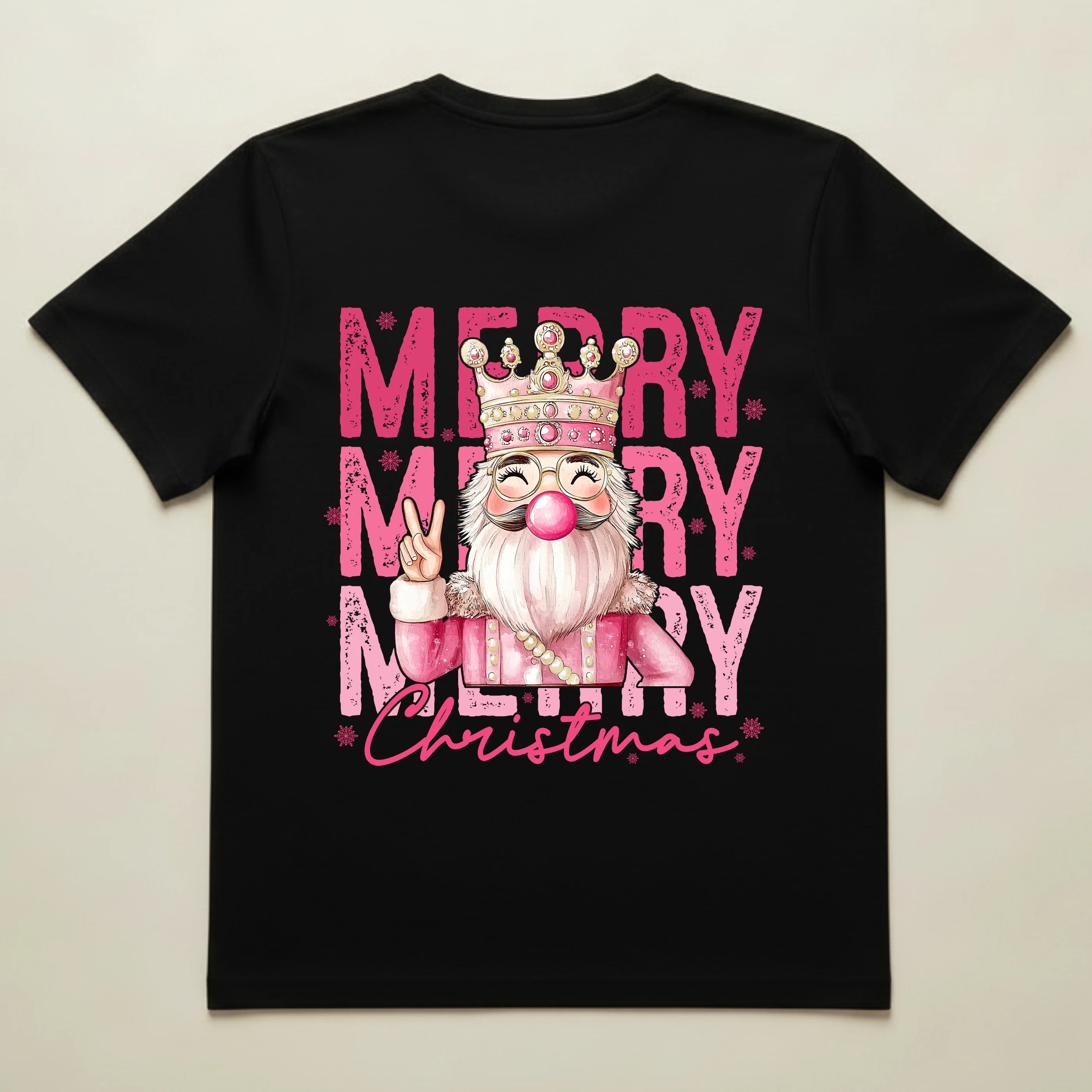 Bio T-Shirt Unisex Merry Christmas Bubblegum Nussknacker