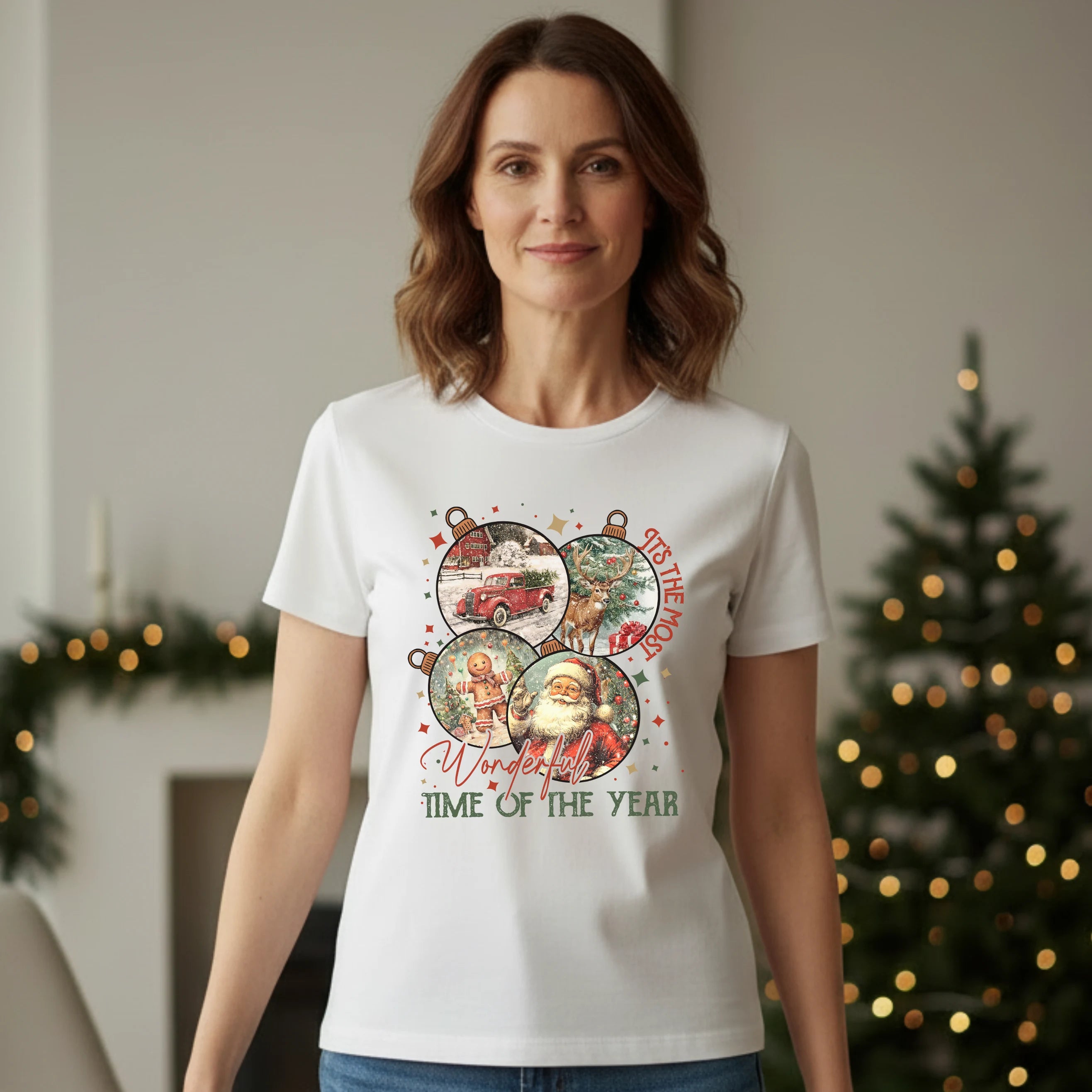 Bio T-Shirt Weihnachtskugeln Nostalgie Mix
