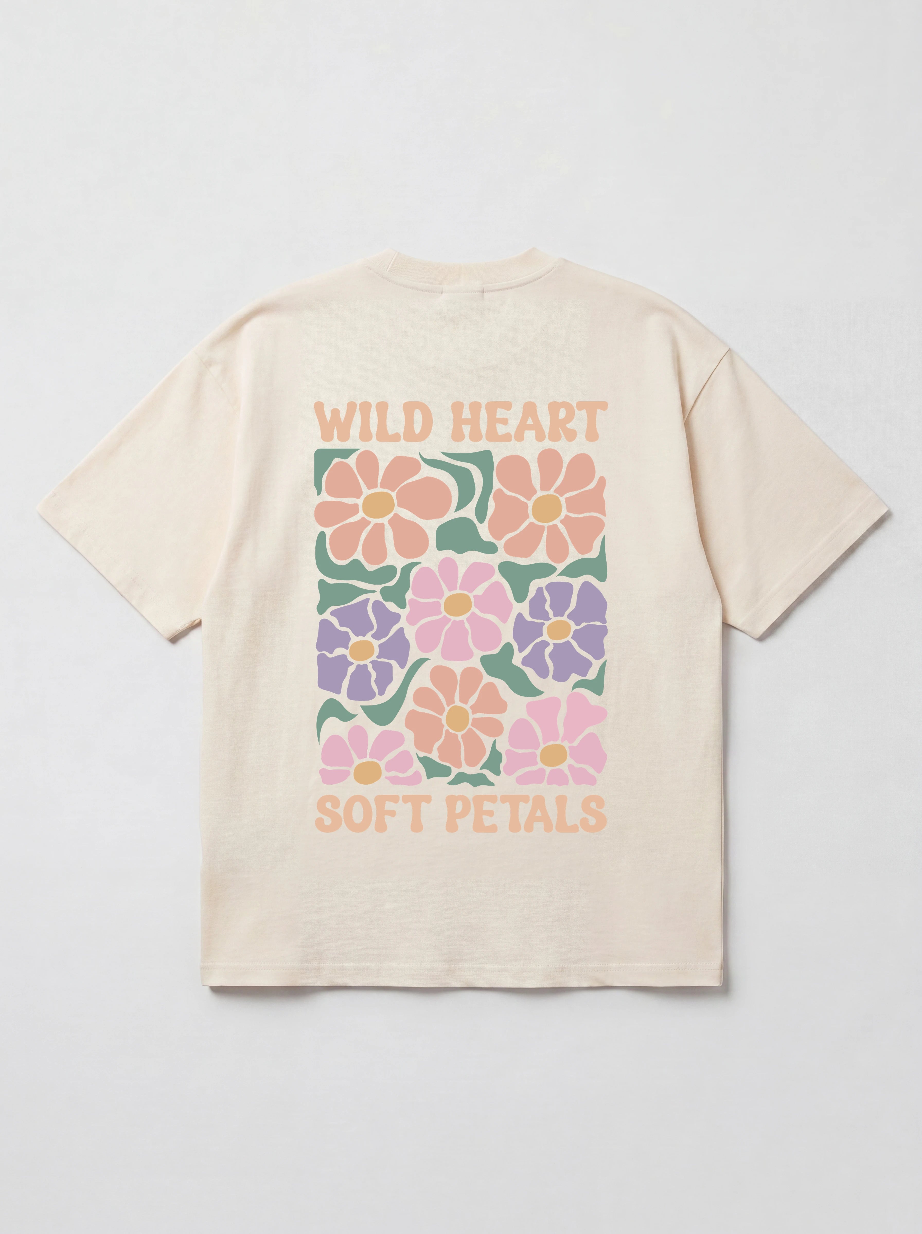 WILD HEART SOFT PETALS - OVERSIZED SHIRT BACKPRINT